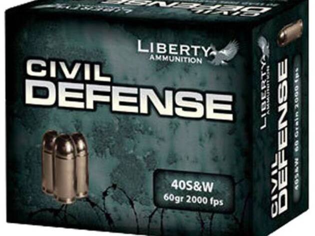 Liberty Ammunition LACD40012 Civil Defense 40 S&W 60 gr 2000 fps Lead-Free Fragmenting Hollow Point (LFFHP) Handgun Ammo - 20 Rounds - 86375