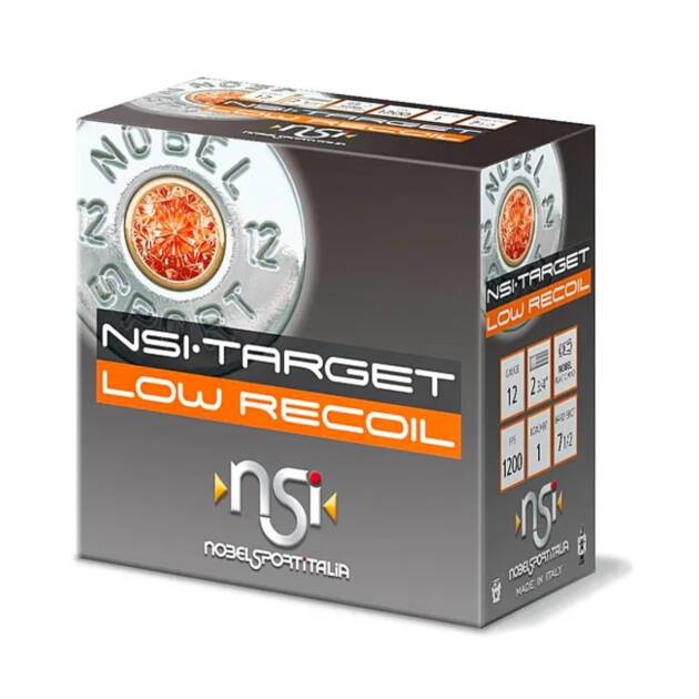 NobelSport Target Low Recoil 12 Gauge 2-3/4" #8 Lead 1 Ounce Shotgun Ammo - 25 Rounds - 27617