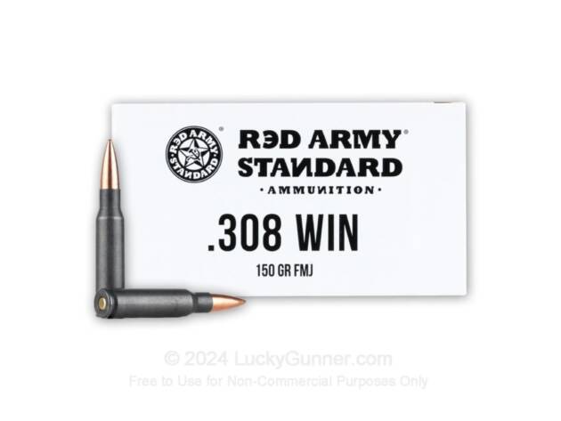 Red Army Standard 150 gr FMJ .308 Win Ammo Rifle Ammo - 20 Rounds - 121455