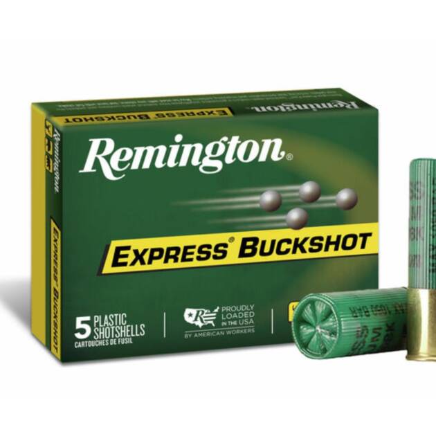 Remington Ammunition 20408 Express Magnum 12 Gauge 3 10 Pellets 000 Buck Shot Shotgun Ammo - 5 Rounds - 20408