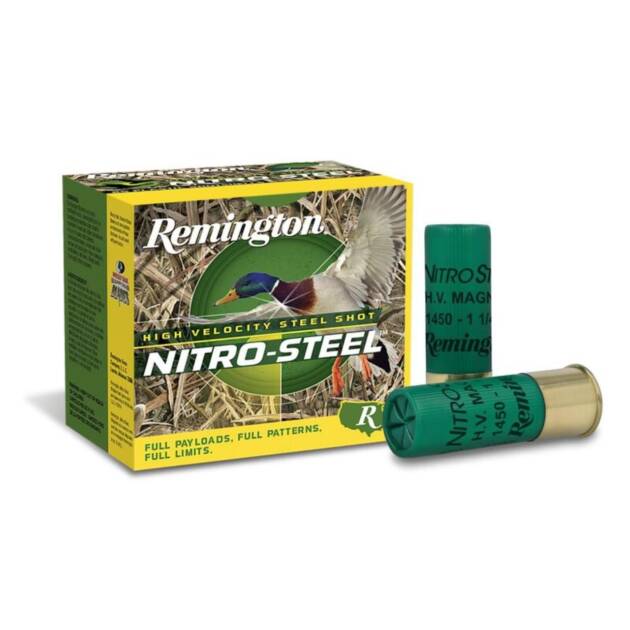 Remington Ammunition 20798 Nitro Steel 12 Gauge 3 1 1/4 oz 2 Shot Shotgun Ammo - 25 Rounds - 20798