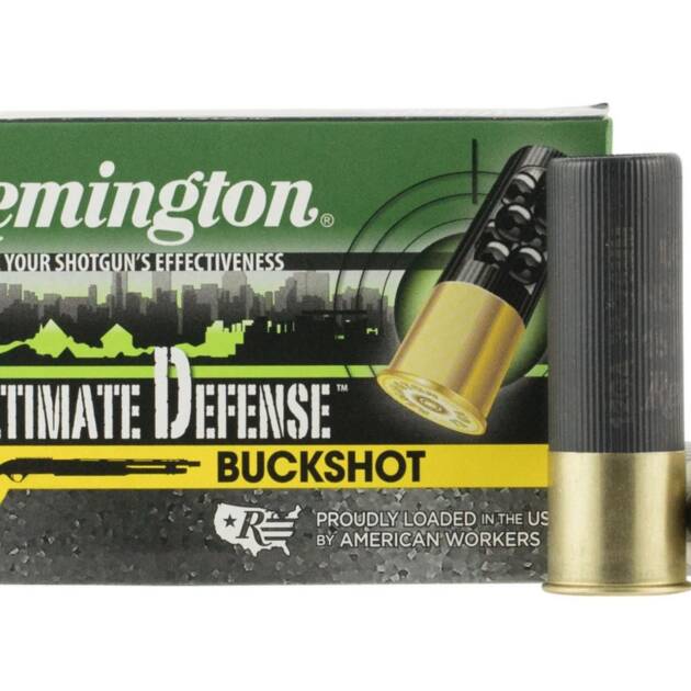 Remington Ultimate Defense Buckshot 12 Gauge 3" 00 Buck Shotshell 15 Pellets Shotgun Ammo - 5 Rounds - REM20633