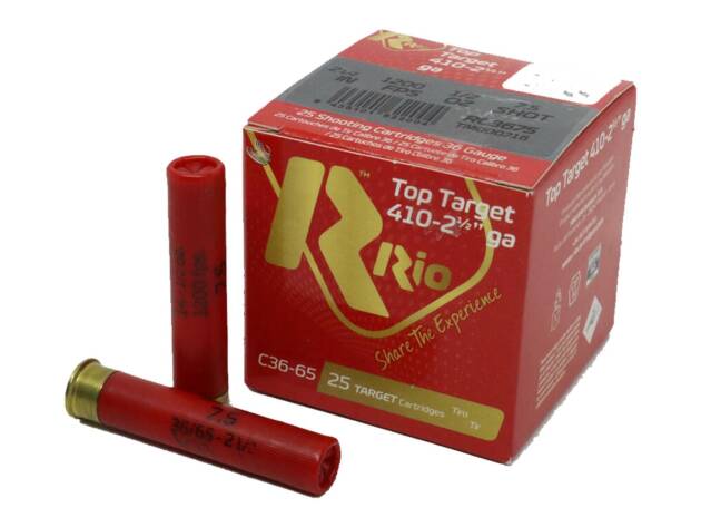 RIO Top Target 410 Gauge 2-1/2" 7-1/2 Shot 1/2 oz Shotshell Shotgun Ammo - 25 Rounds - RC3675