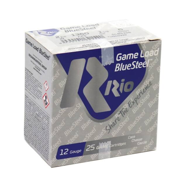 Rio Game Load 12 Gauge Ammo 2 3/4" 1-1/8 oz #6 Shot Shotgun Ammo - 25 Rounds - GLBS326