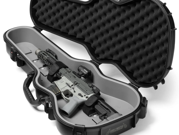 Savior Equipment Discreet Violin Case w/ Built In Synthetic Rubber Molle system, TSA Locks and Keys, Sticker, and 2x Tie Down Strap -Black - RC-VIOLIN-BK