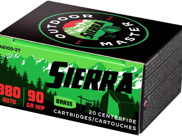 Sierra Bullets Outdoor Master 380 ACP 90Gr Jacketed Hollow Point Handgun Ammo - 20 Rounds - SIERA8100-27