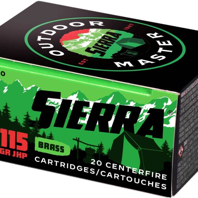 Sierra Bullets Outdoor Master 9MM 115Gr Jacketed Hollow Point Handgun Ammo - 20 Rounds - SIERA81100120