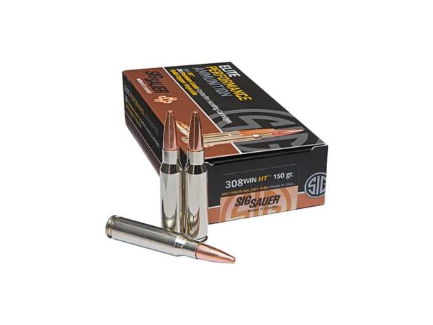 Sig Sauer E308H120 Elite Copper Hunting 308 Win 150 gr Jacketed Hollow Point (JHP) Rifle Ammo - 20 Rounds - 23485