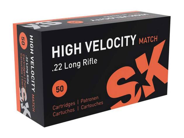 SK 420137 High Velocity 22 LR 40 gr High Velocity Match Rimfire Ammo - 50 Rounds - 133587