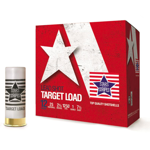 Stars and Stripes 12 Gauge Ammunition Target Loads CT12808 2-3/4? 8 Shot Shotgun Ammo - 250 Rounds - CT12808