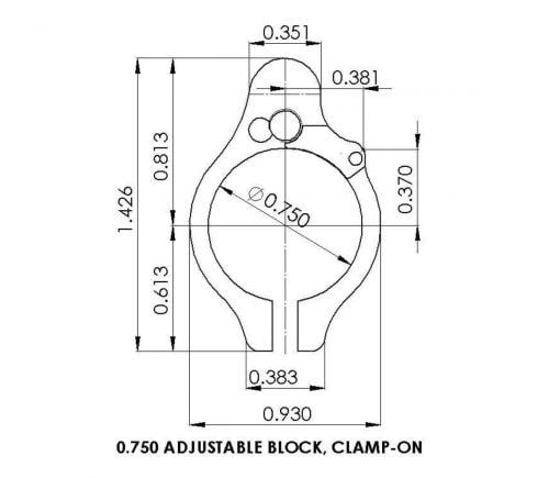 Superlative Arms .750 Adjustable Gas Block - Clamp On - Melonited - SABO-DI-750CM - Image 4
