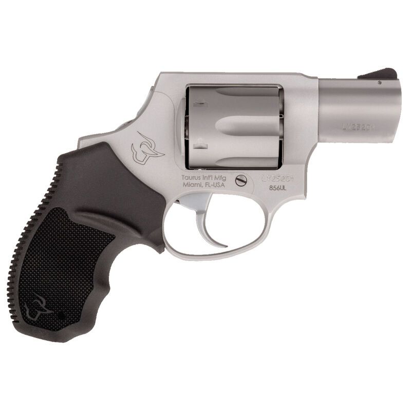 Taurus 856 Concealed Hammer .38 Special +P Double Action Revolver 2" Barrel 6 Rounds Rubber Grips Matte Stainless Steel Finish - TA856SSCH