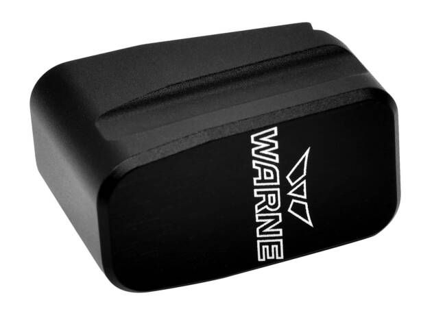 Warne MEG432BLK Magazine Extension made of 6061-T6 Aluminum with Hardcoat Anodized Black Finish for Glock 43 Magazines (Adds 2rds) - 139106