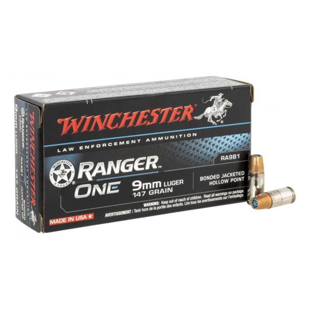 WIN ZRA9B1 RANGER 9MM BLUE TIP 147 *LTD* Handgun Ammo - 50 Rounds - ZRA9B1