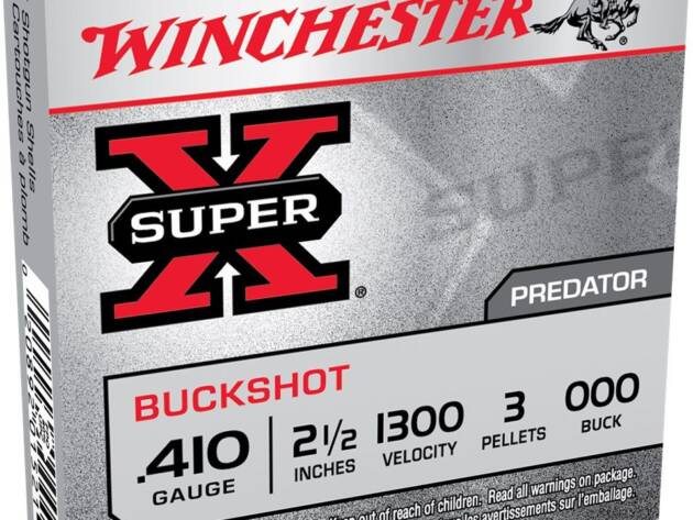 Winchester 410 Bore Super-X XB41000 2-1/2 000 Buckshot 3 Pellets Shotgun Ammo - 5 Rounds - XB41000