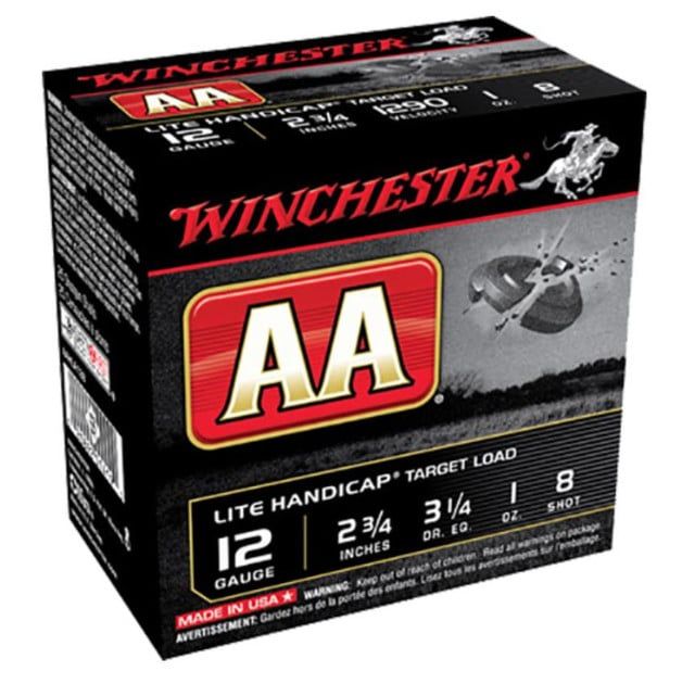 Winchester Ammo AAHLA128 AA Lite Handicap 12 Gauge 2.75" 1 oz 8 Shot Shotgun Ammo - 25 Rounds - AAHLA128