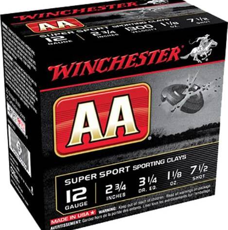 Winchester Ammo AASC127 AA Super Sport 12 Gauge 2.75 1 1/8 oz 7.5 Shot Shotgun Ammo - 25 Rounds - AASC127