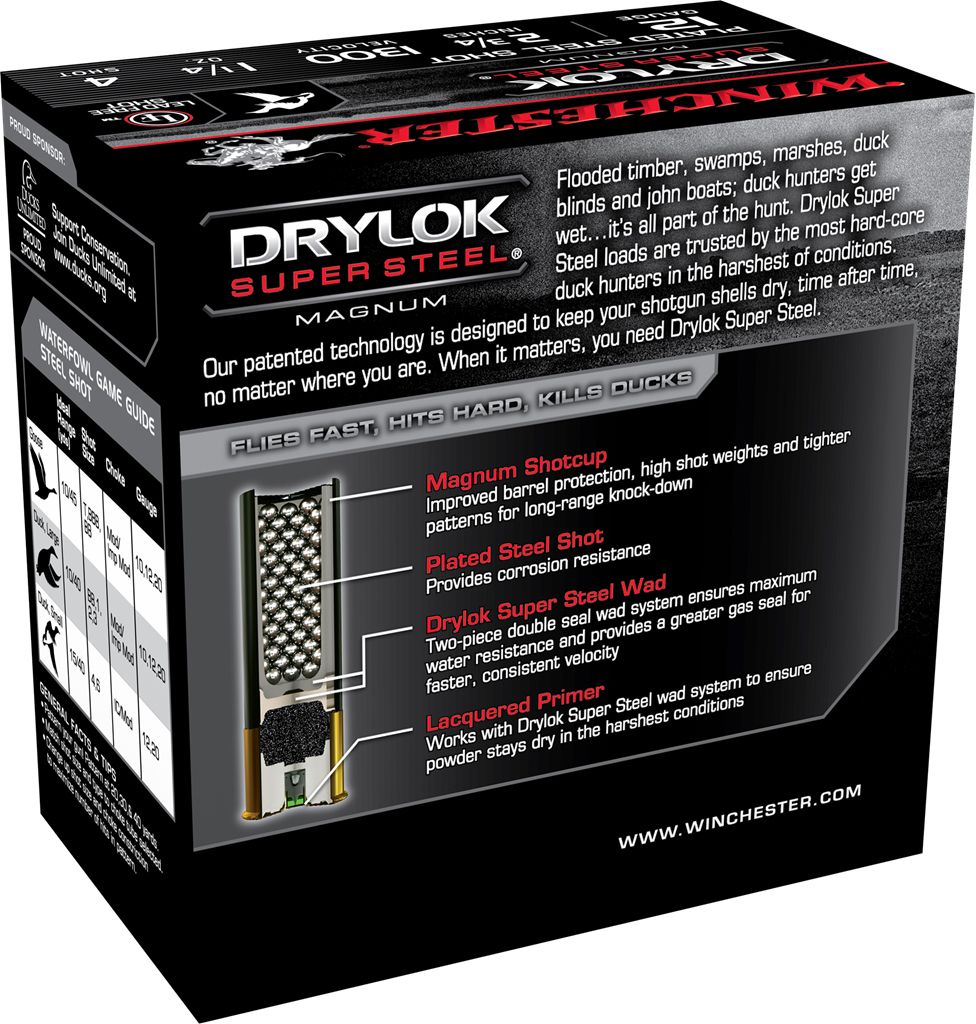 Winchester Ammo XSM124 Drylock Super Steel Magnum 12 Gauge 2.75" 1 1/4 oz 4 Shot Shotgun Ammo - 25 Rounds - XSM124 - Image 5