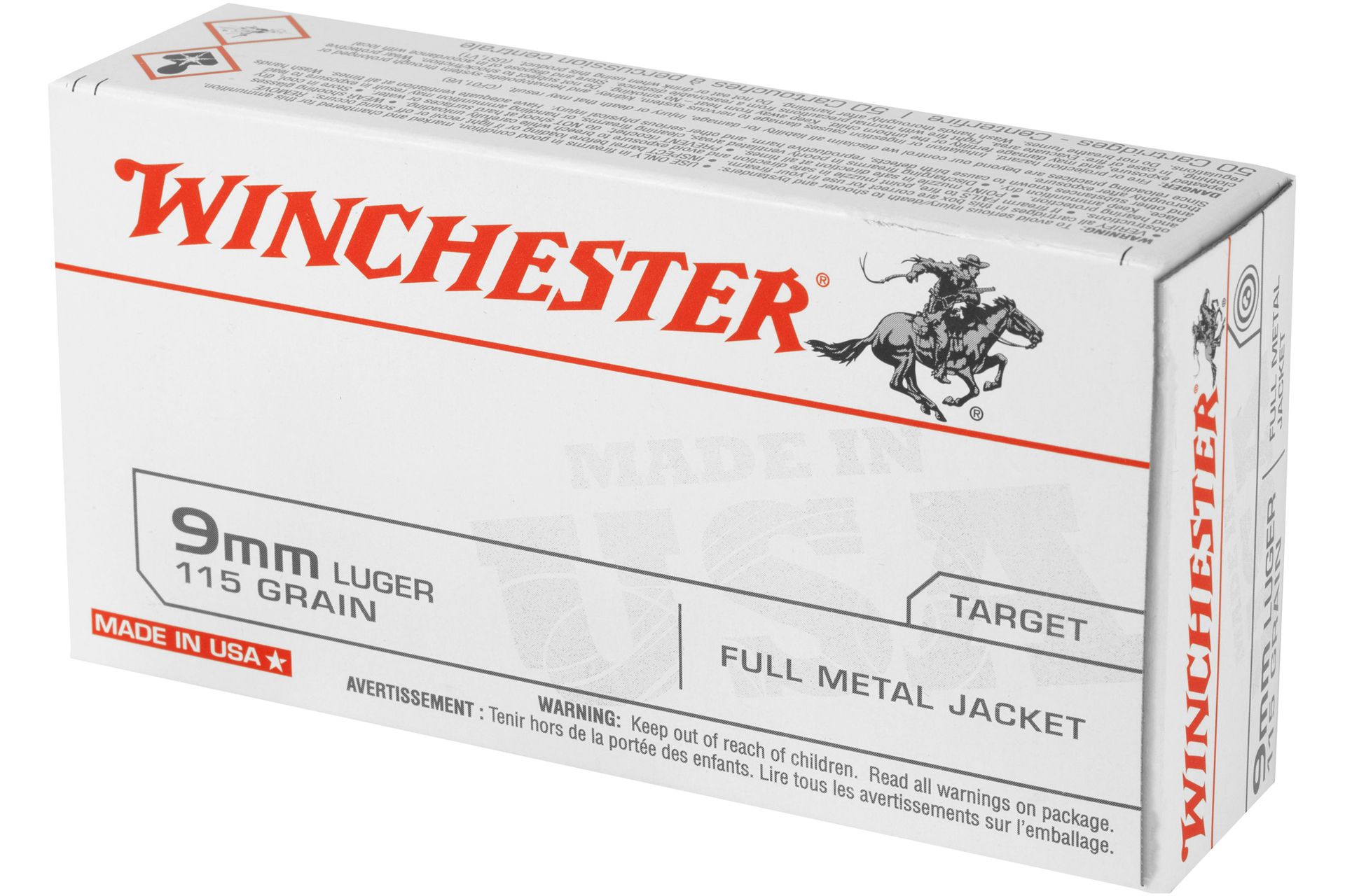 Winchester Ammunition USA 9MM 115 Grain Full Metal Jacket Handgun Ammo - 50 Rounds - WNQ4172BX - Image 5