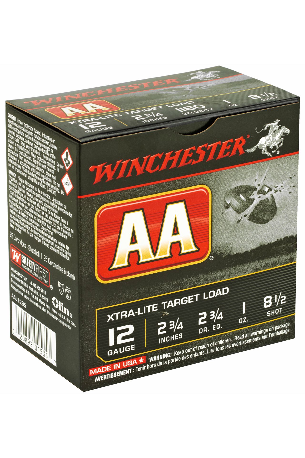 Winchester USA AA Xtra-Lite Target Load 12 Gauge Ammunition 2-3/4 #8.5 Lead Shot 1 oz Shotgun Ammo - 25 Rounds - AAL1285 - Image 5