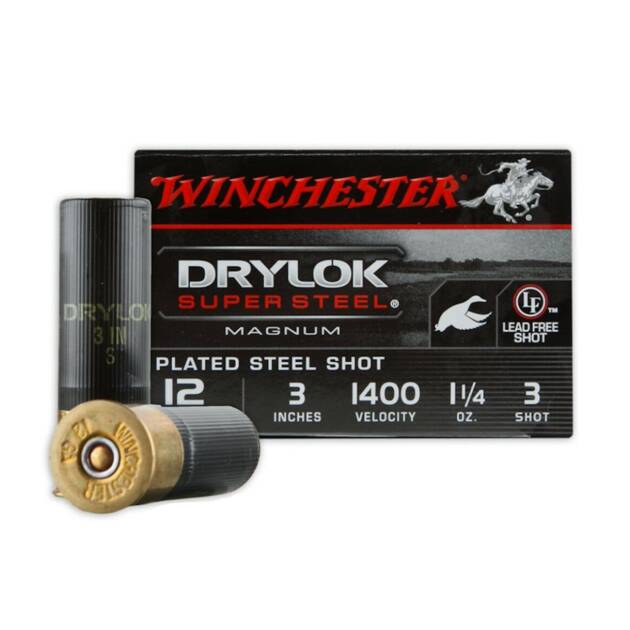 Winchester XSV1233 Drylock Super Steel Magnum 12 GA 3" 1 1/4 oz #3 Shotgun Ammo - 250 Rounds - XSV1233-250