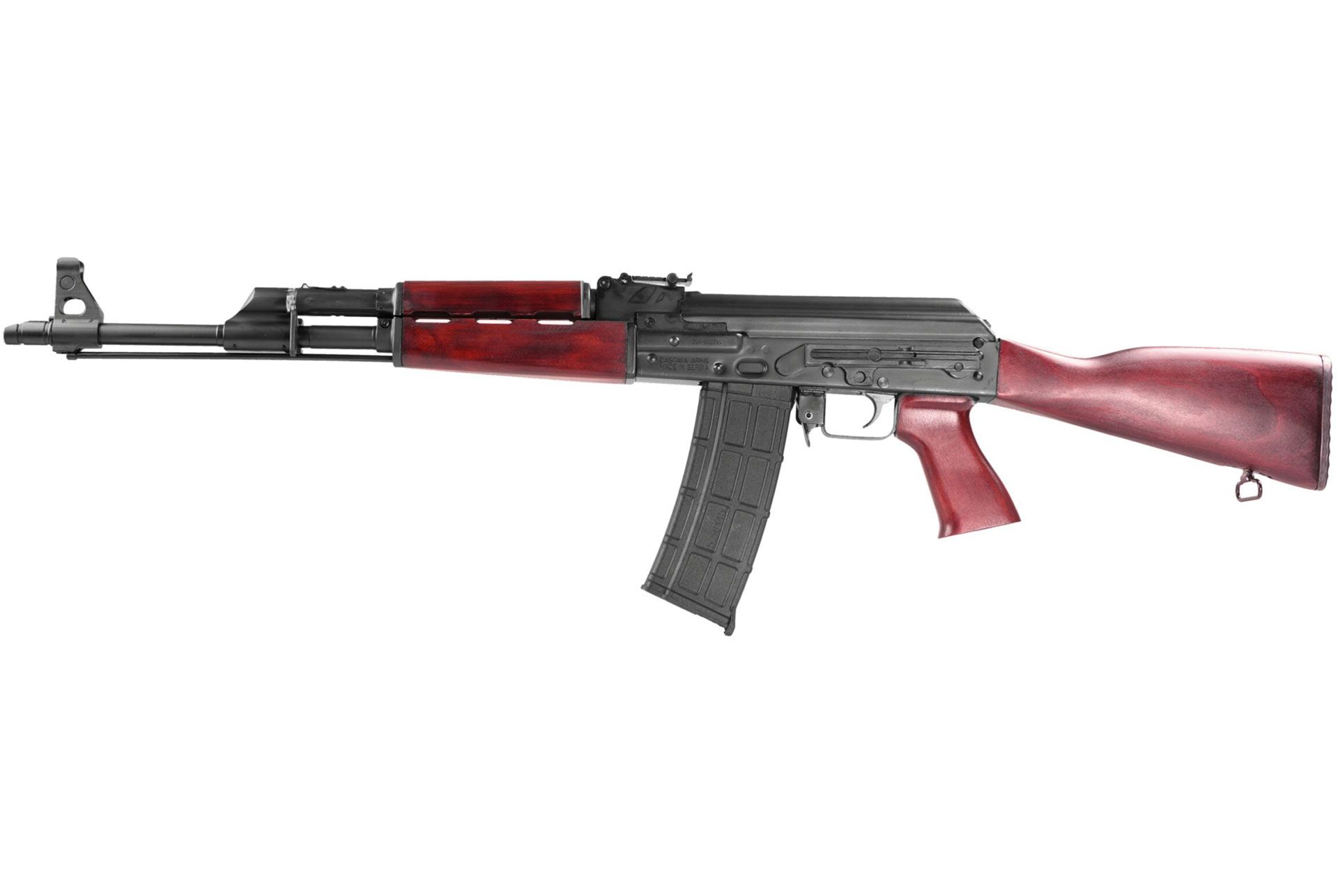 Zastava M90 18.25" 5.56X45 30rd Semi Auto Rifle Serbian Red Furniture Buldged Trunnion 1.5mm Receiver Chrome Lined Barrel - ZR90556SR - Image 2