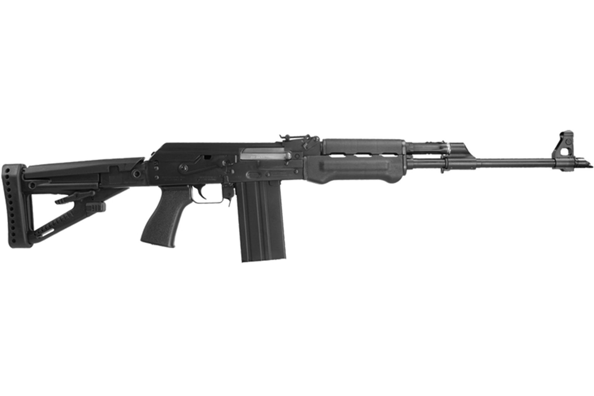 Zastava PAP M77 19.7" .308 Winchester 20rd Semi Auto Rifle Black Polymer Furniture Td Grip Buldged Trunnion 1.5mm Receiver Chrome Lined Barrel - ZR77308BP